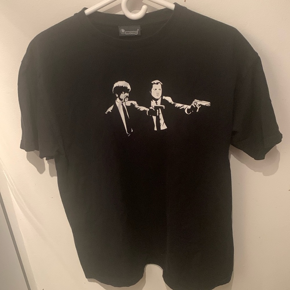 Dope Pulp Fiction Jet Black 100% Heavy Cotton Tshirt Mong apparel SZ Medium 🔥